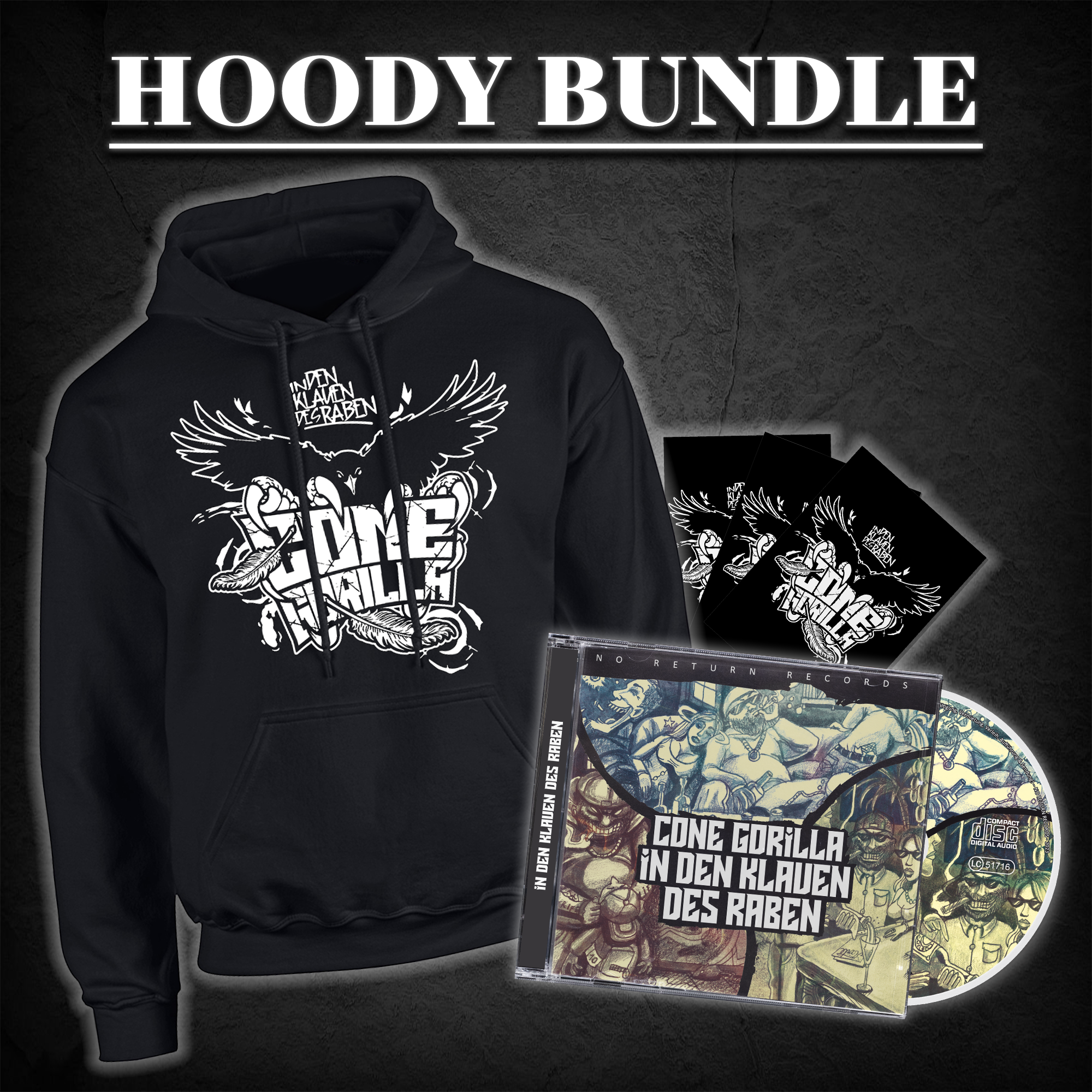 Bild von Cone Gorilla - 'In den Klauen des Raben' EP | Hoody Bundle